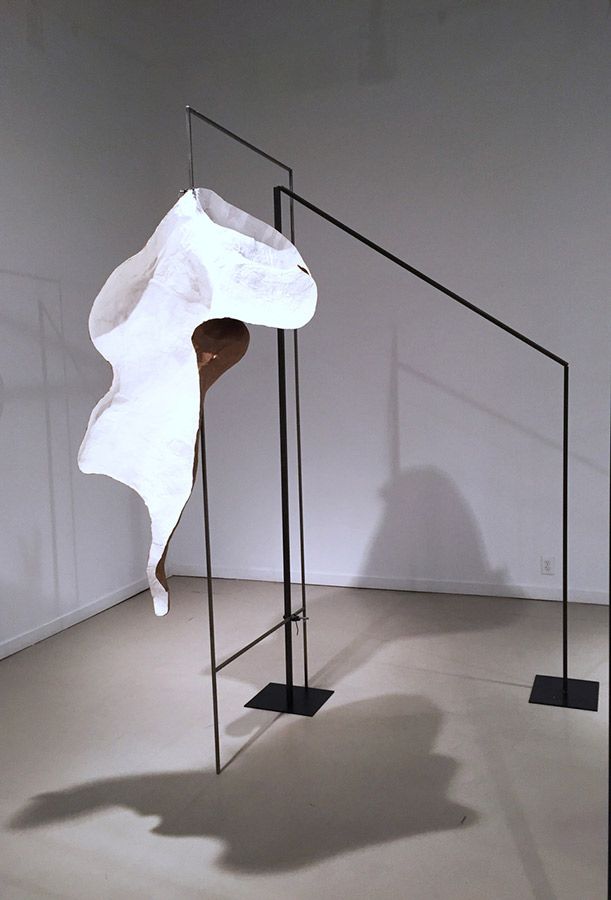 "CLOAK ROOM" steel and paper 96" x 78 " x 72 "